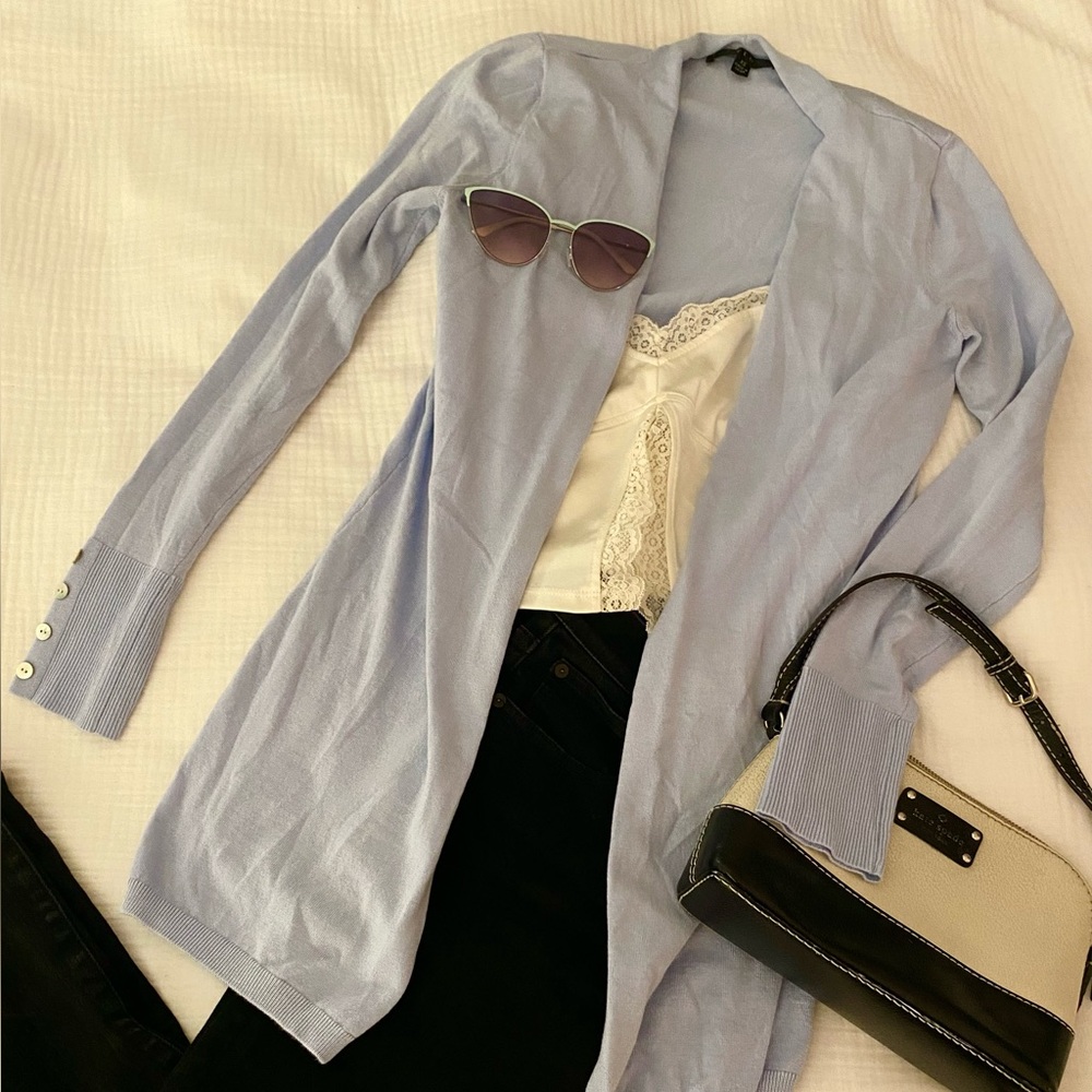 Cyrus Sky Blue Women's Buttonless Cardigan